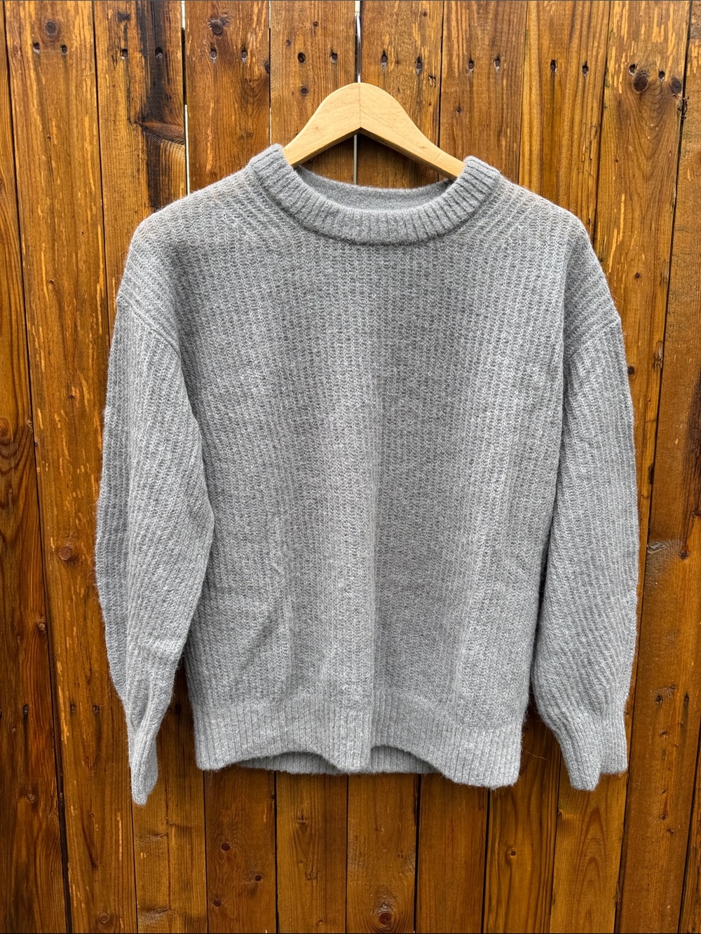 Everlane alpaca Gray Ribbed Crewneck Sweater